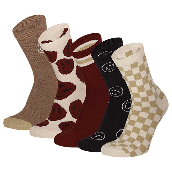 Apollo - Kindersokken - Ritsel / Beige Bordeaux - Groen Blauw   5 Pack