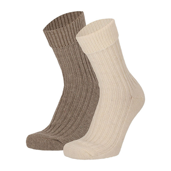 Apollo - Damessokken - Wol -Outdoor - Alpaca / Multi Blue - Multi Beige - Multi Brown   2 Pack