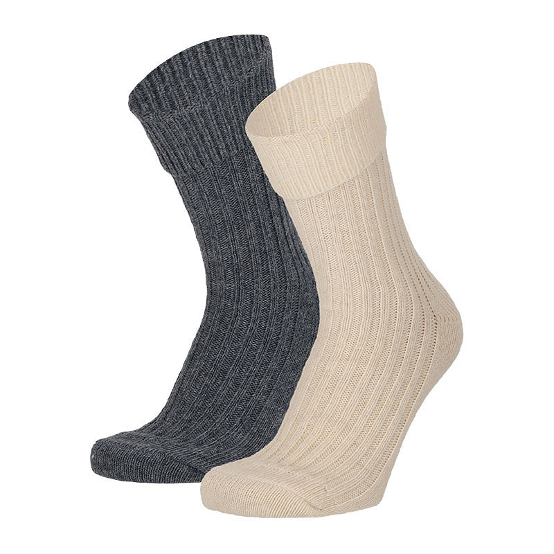 Apollo - Damessokken - Wol -Outdoor - Alpaca / Multi Blue - Multi Beige - Multi Brown   2 Pack