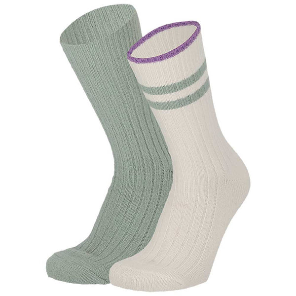 Apollo - Dames - Homesokken - Sportsie / Multi Lila - Multi Green  2 Pack