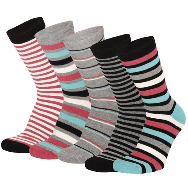 Apollo - Damessokken - Fashion - Plek / Orange - Blue    5 Pack