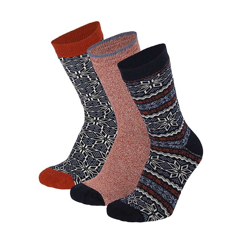 Apollo - Damessokken - Full Terry /  Multi Pink -  Multi Blue     3 Pack