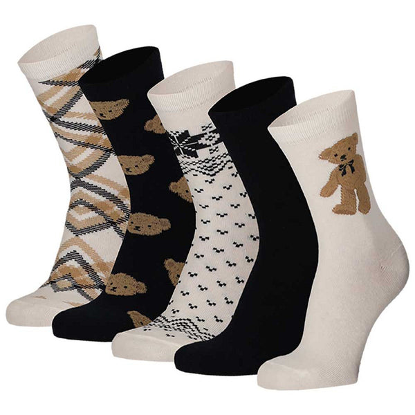 Apollo - Kindersokken - Beer / Ecru Beige - Ecru Navy     5 Pack