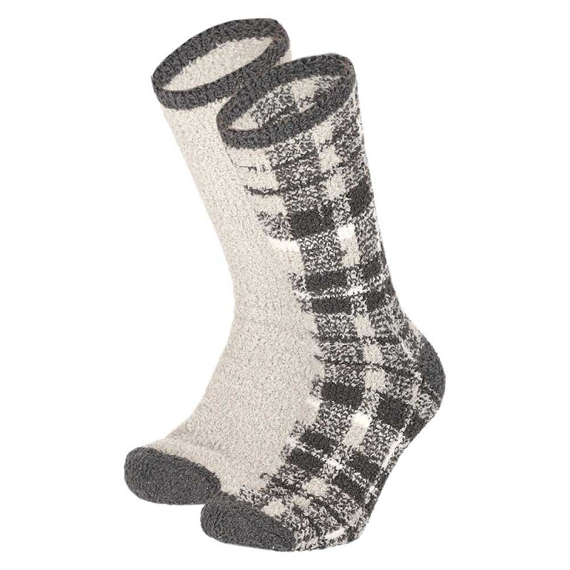 Apollo - Heren - Huissokken - Ruiten / Beige  -  Grijs   2 Pack