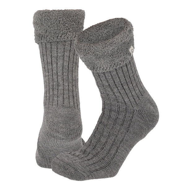 Apollo - Dames - Homesokken  Softie/ Sand - Dark Grey - Taupe