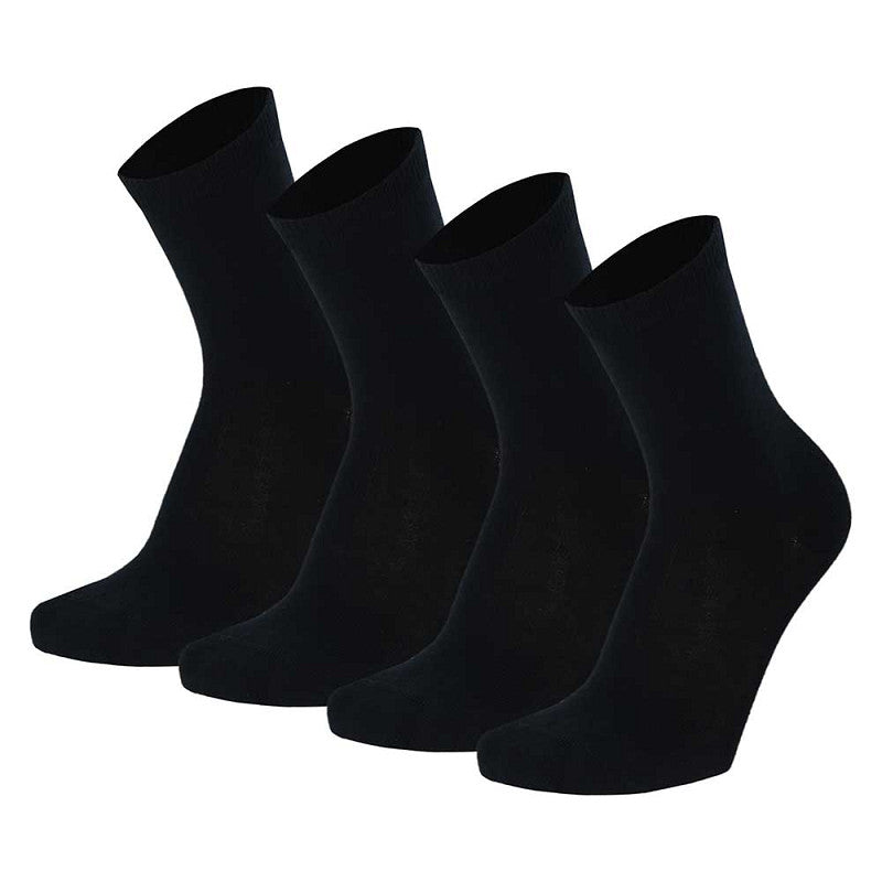 Apollo - Bio Cotton - Kindersokken - Effen/ Zwart - Multi Grey - Navy   4 Pack