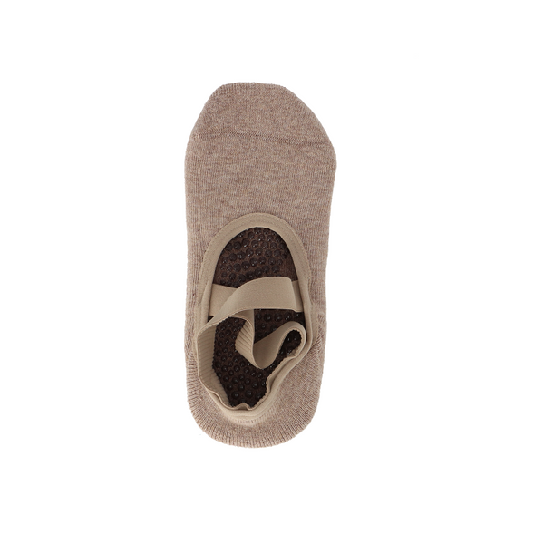 Basset - Dames - Pilates - Terry Footie / Zwart - Beige     2 Pack