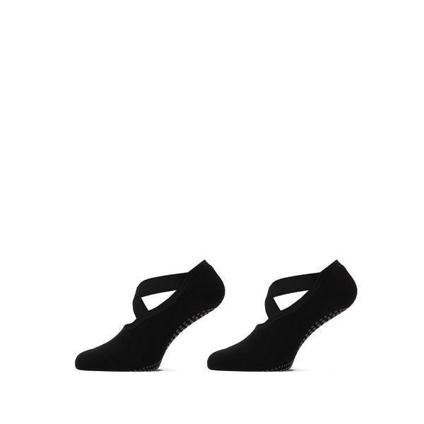 Basset - Dames - Pilates - Terry Footie / Zwart - Beige     2 Pack
