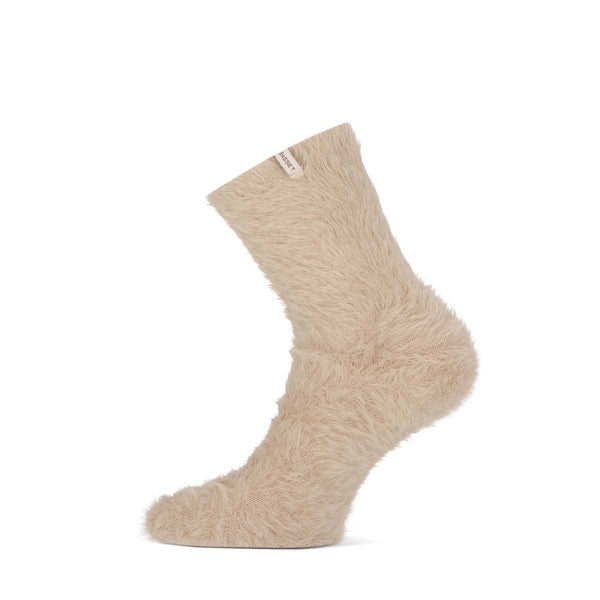 Basset - HomeSocks - Fluffy / Sand Beige - L Pink Salmon - Off White Beige   2 Pack