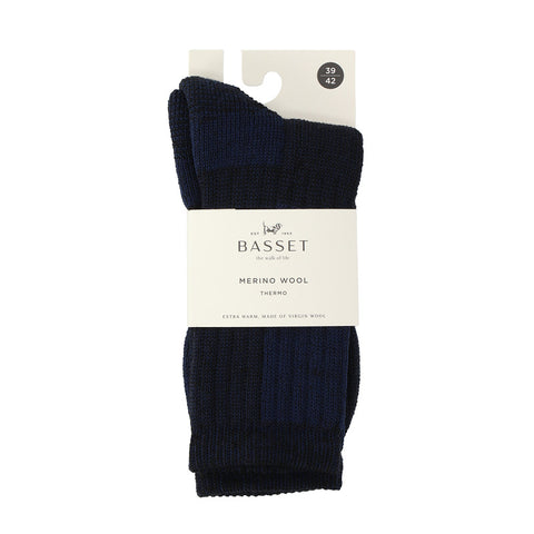 Basset - Merino Wool Thermo / Zwart - Marine