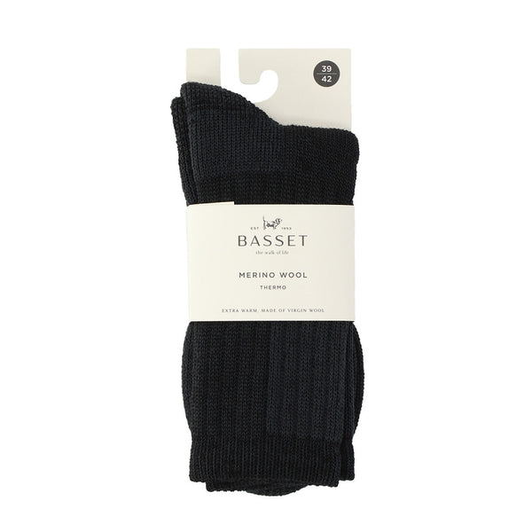 Basset - Merino Wool Thermo / Zwart - Marine