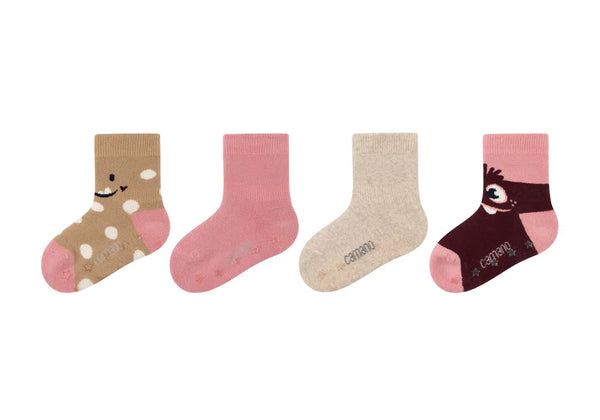 Camano Baby Full Terry Antislip Sokken / Bluch Rosé - Blue Shadow   4 Pack