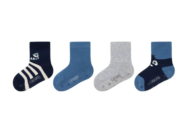 Camano Baby Full Terry Antislip Sokken / Bluch Rosé - Blue Shadow   4 Pack