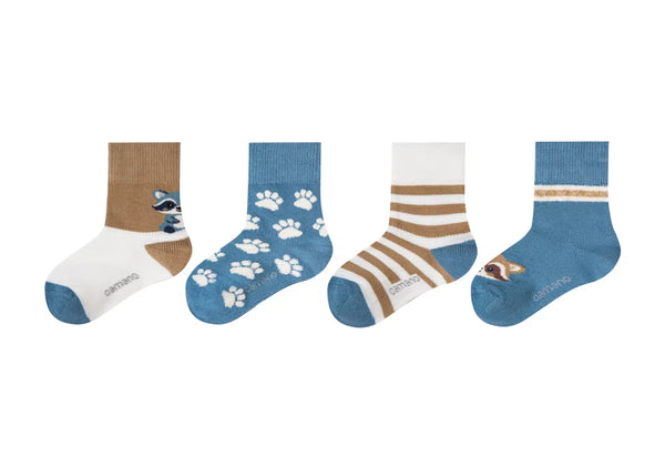 Camano - Baby Sokken - Animal / Blue Shadow - Cornstalk    4 Pack