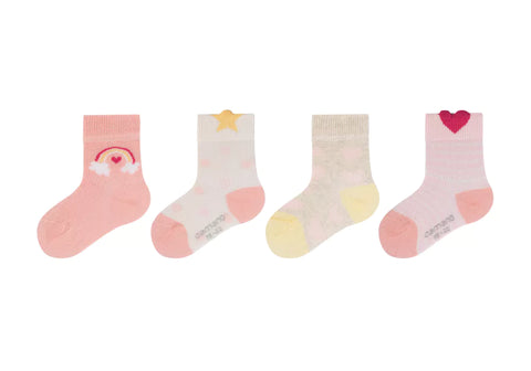 Camano - Baby Sokken - Happy / Pink Dogwood     4 Pack