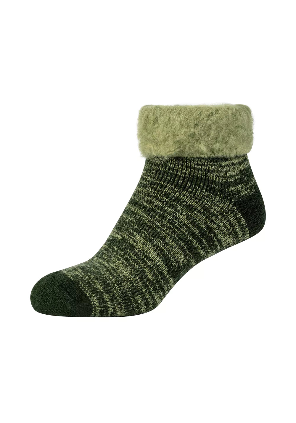 Camano - Dames - Enkelsok - Warm Up - Antislip/ Taupe - Sage - Winter - Black