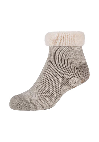 Camano - Dames Enkelsok Warm Up - Antislip / Anemone - Taupe - Skyrocket - Black