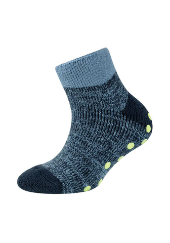 Camano - Kindersokken - Quarter - Warm Up - Antislip/ Anthracite - Blue Fog - Offwhite