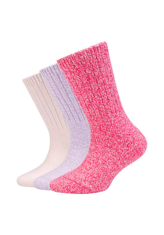 Camano - Kinderen - Cosy Mouliné / Pink - Blue     3 Pack