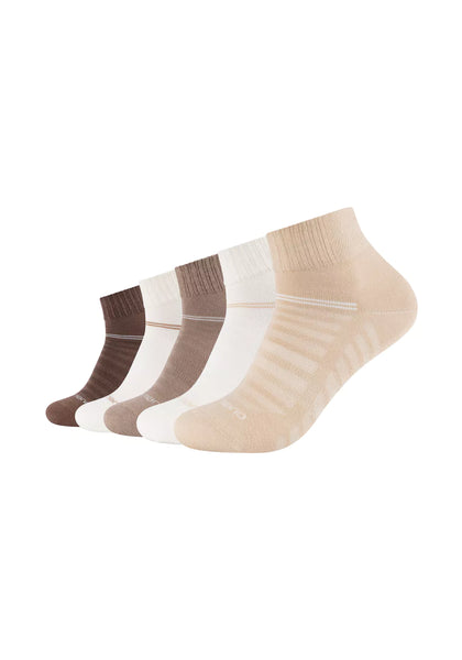 Camano - Quarter - Mesh Ventilation / Wit - Zwart - Grijs - Beige Mix    5 Pack