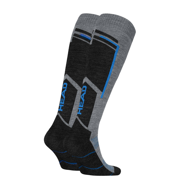Head - Ski Beginner - Kniekous - Wol / Mid Grey - Black Dark Grey - Raspberry - Black - Licht Grey     2 Pack
