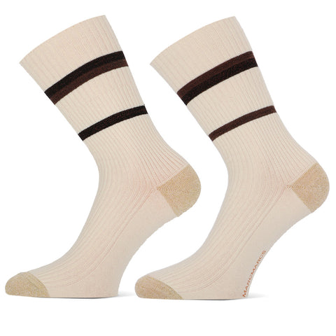 MarcMarcs - Damessokken - Fashion - Sienna / Black - Off White - Middel Grey    2 Pack