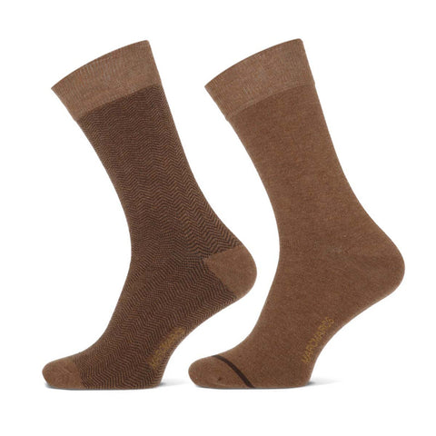 MarcMarcs - Herensokken - Daniel / Beige - Marine  - Dark Sand - Antraciet     2 Pack