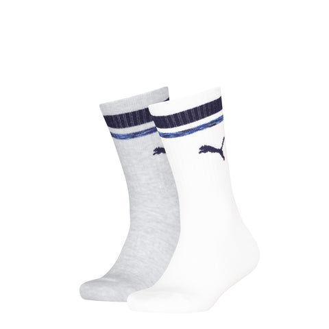 Puma - Kinderen - Heritage Stripe Crew/ White Grey Blue   2 Pack
