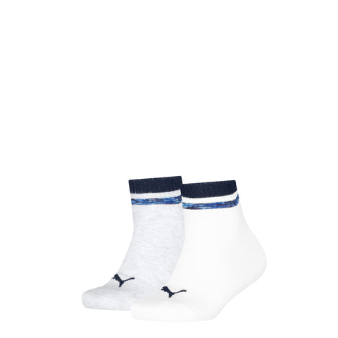 Puma - Kinderen - Heritage Stripe Quarter / White Grey Blue   2 Pack