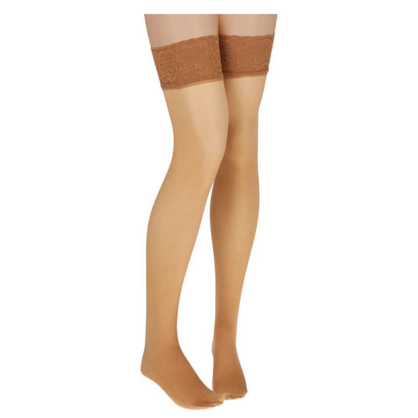 Sarlini - Stay-Up 20 Denier - Lycra/ Zwart - Daino - Amande