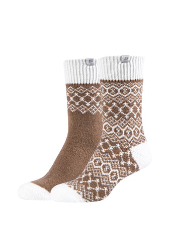 Skechers - Cozy - Jacquard Sock - Lurex Boord / Verschillende Kleuren 2 Pack