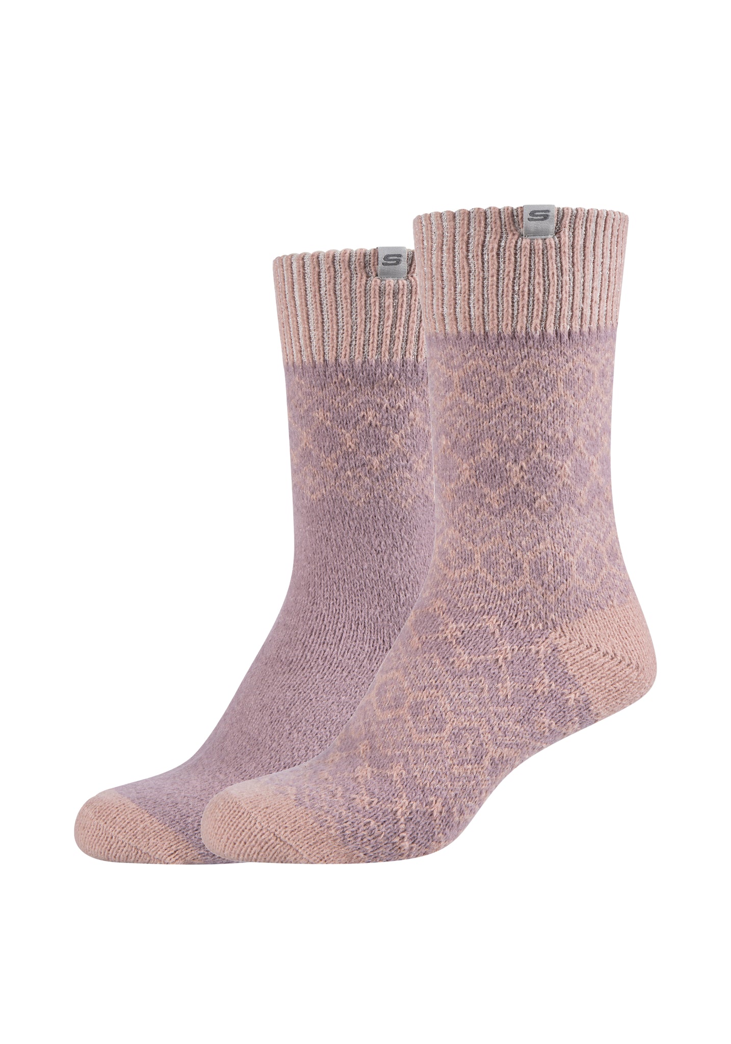 Skechers - Cozy - Jacquard Sock - Lurex Boord / Verschillende Kleuren 2 Pack