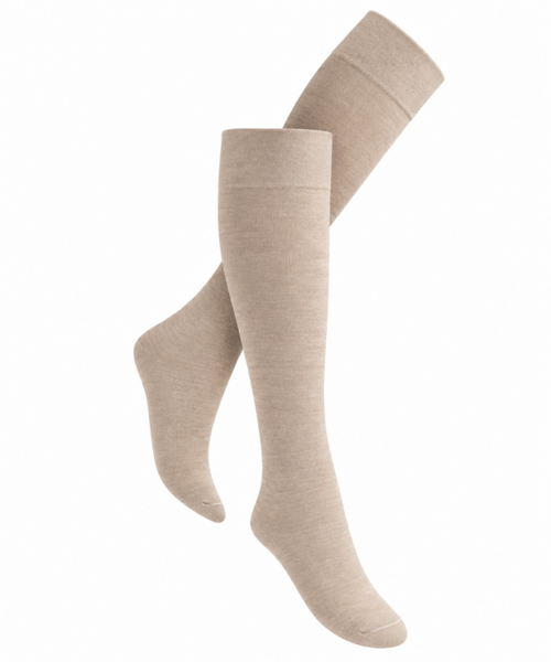 Merino Wol - Dunne Kniekousen - Soft & warm /  Espresso - Light Beige - Zwart