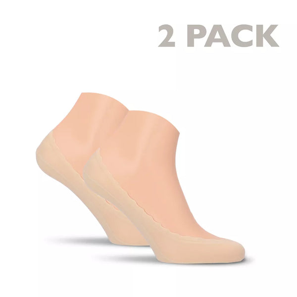 Tamaris - Dames - Footie / Zwart - Naturel     2 Pack