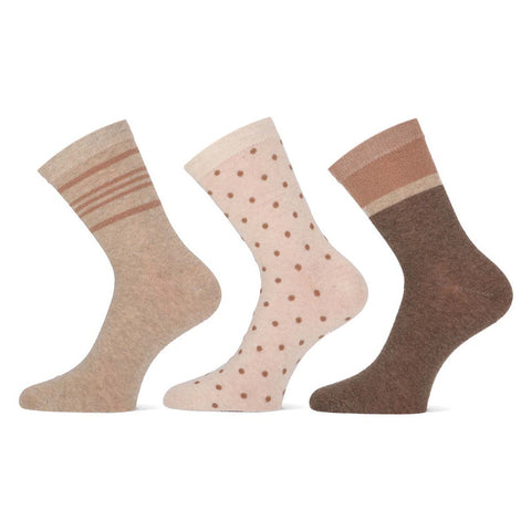 Teckel - Damessokken - Fashion - Gold / Beig Ecru    3 Pack
