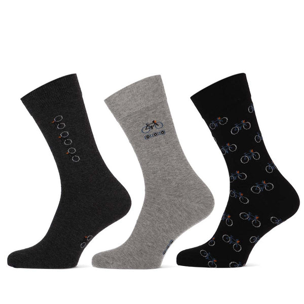 Teckel - Herensokken - Fashion - Fietsen / Zwart - Grijs - Marine