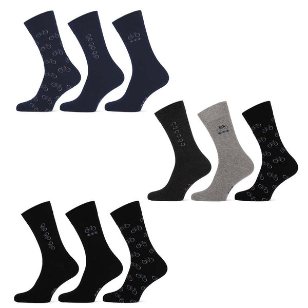 Teckel - Herensokken - Fashion - Fietsen / Zwart - Grijs - Marine