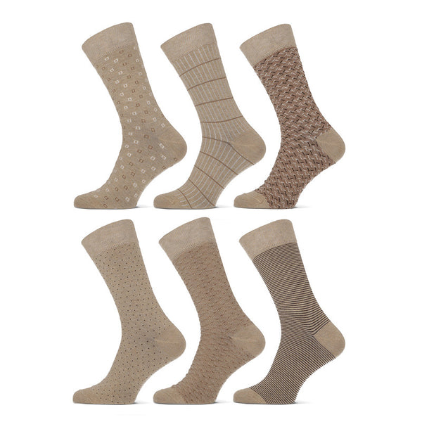 Teckel - Herensokken - Fashion - Square / Beige    3 Pack