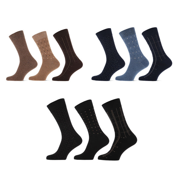 Teckel - Herensokken - Fashion - Lizel / Bruin - Navy - Zwart     3 Pack