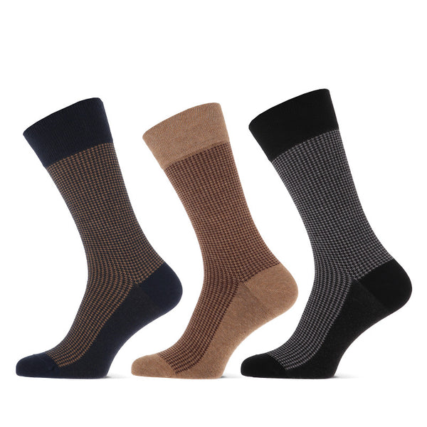 Teckel - Herensokken - Fashion - Frits / Mix Duo Tone - Mix Pied De Poule   3 Pack