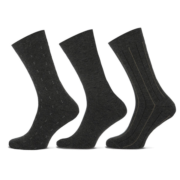 Teckel - Herensokken - Fashion - Terpell / Grijs - Antraciet - Navy   3 Pack