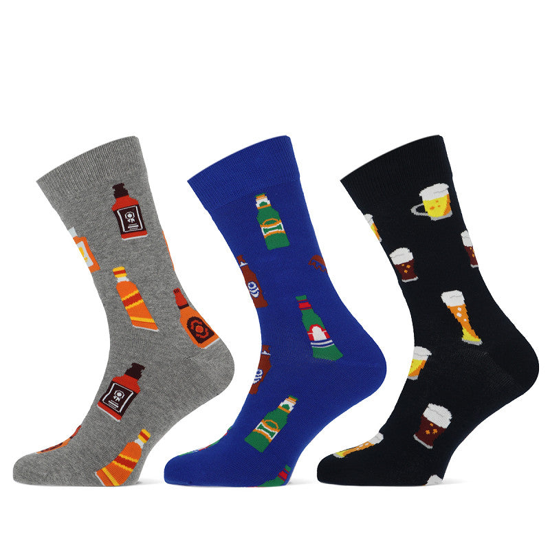 Teckel - Limited Edition Herensokken Beer / Blauw grijs Zwart   3 Pack