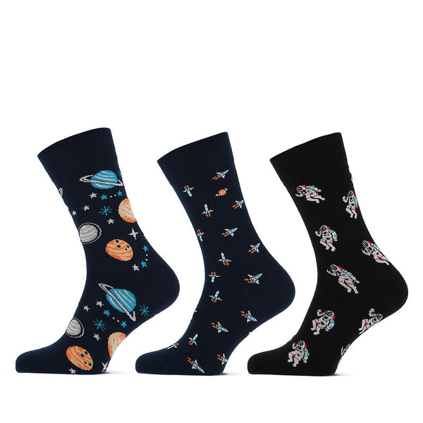 Teckel - Limited Edition - Lange sokken / Voertuig - Space - Fietsen    3 Pack