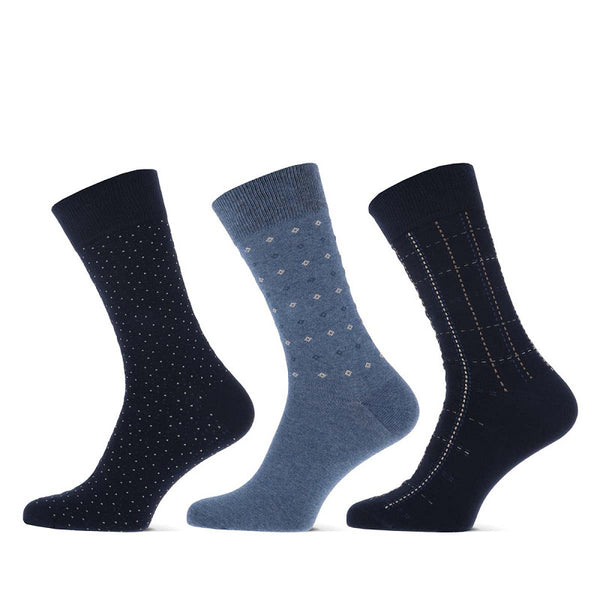 Teckel - Herensokken - Fashion - Lizel / Bruin - Navy - Zwart     3 Pack