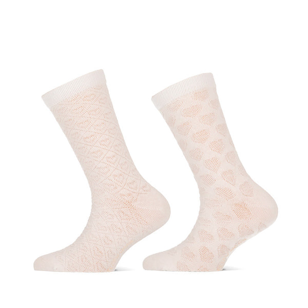 Yellow Moon - Kids - Design - Hearts Ajour / White - OffWhite - Beige   2 Pack