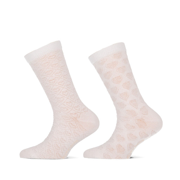 Yellow Moon - Kids - Design - Hearts Ajour / White - OffWhite - Beige   2 Pack