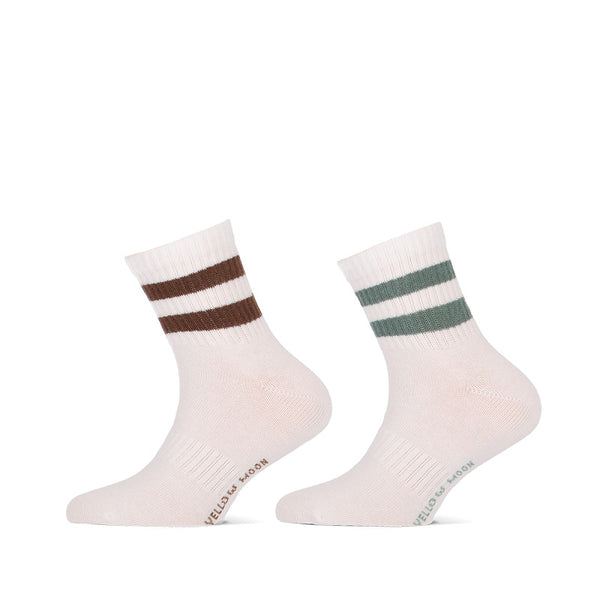 Yellow Moon - Kinder - Enkelsok - Design Sport / Wit - Blue Groen Bordo  2 Pack