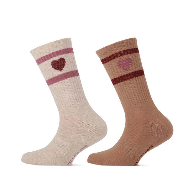 Yellow Moon - Kindersokken - Terry - Hard / Beige Camel - Nude Port    2 Pack