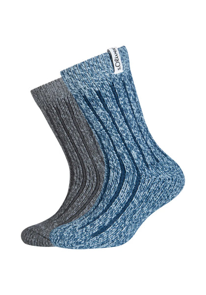 S. Oliver - Kinderen - Cosy Mouliné / Ros Wine - Stone Mouliné - Frosty Green    2 Pack