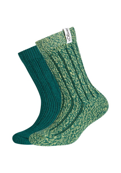 S. Oliver - Kinderen - Cosy Mouliné / Ros Wine - Stone Mouliné - Frosty Green    2 Pack